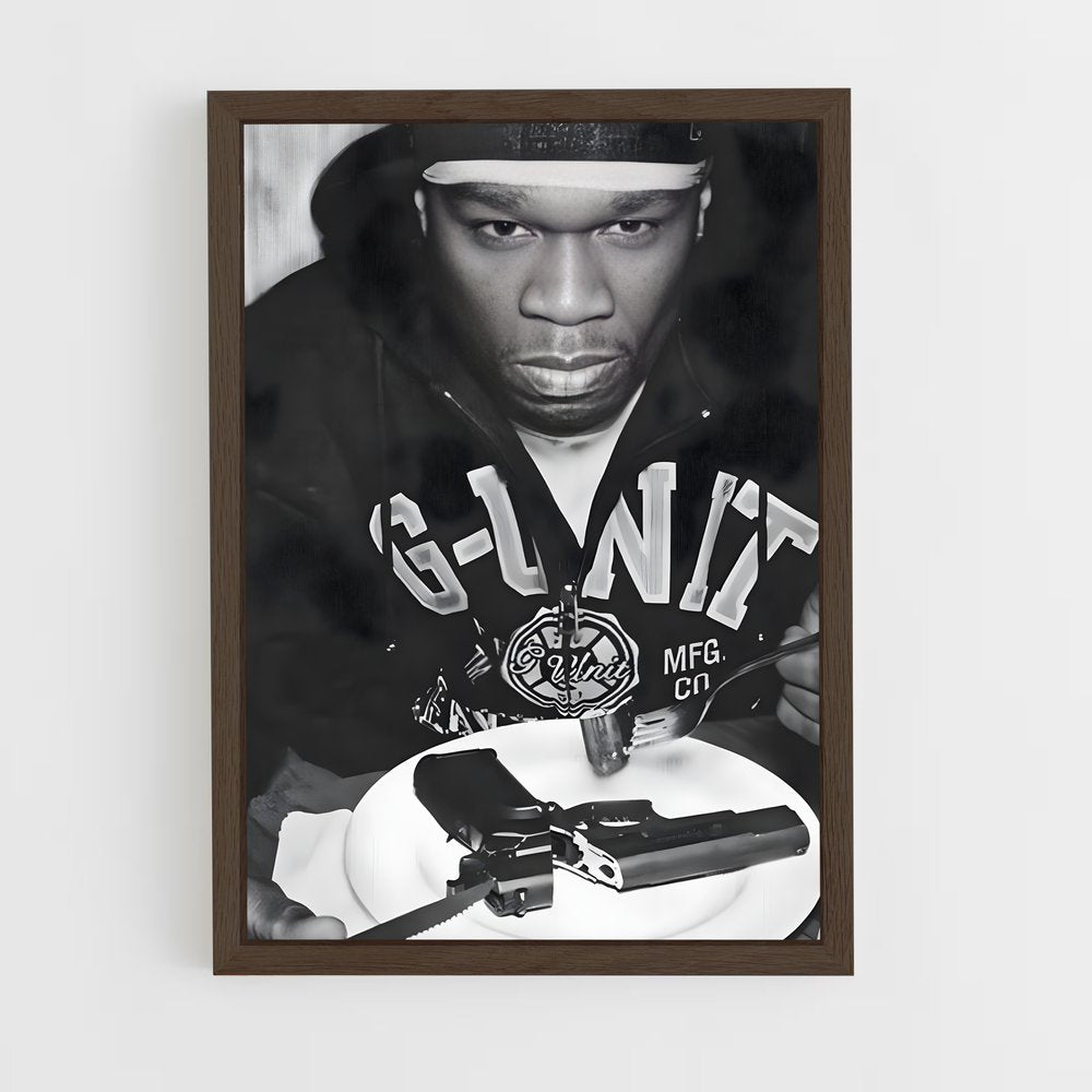 50cent-6 cadre Bois foncé