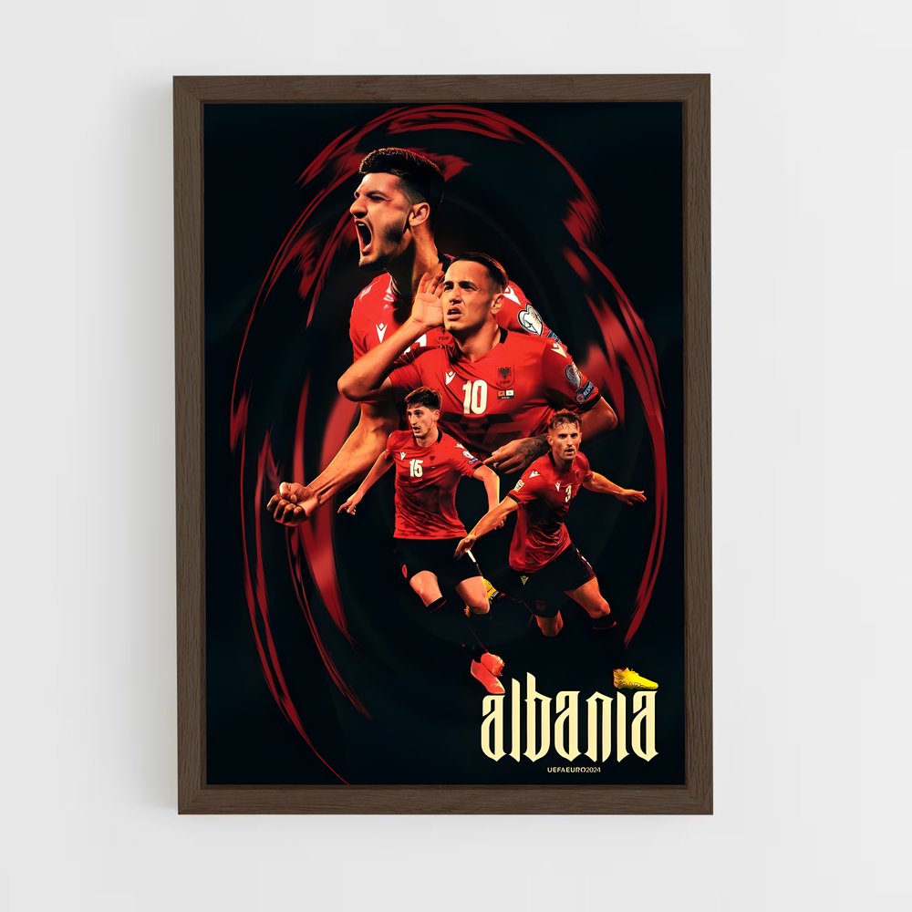ap-albania national football team-1 cadre Bois foncé