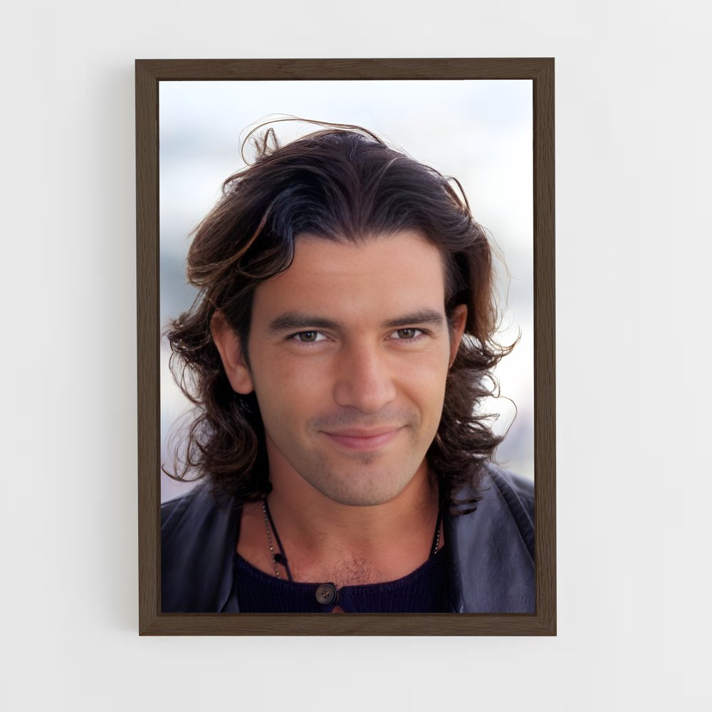 ap-antonio banderas-4 cadre Bois foncé