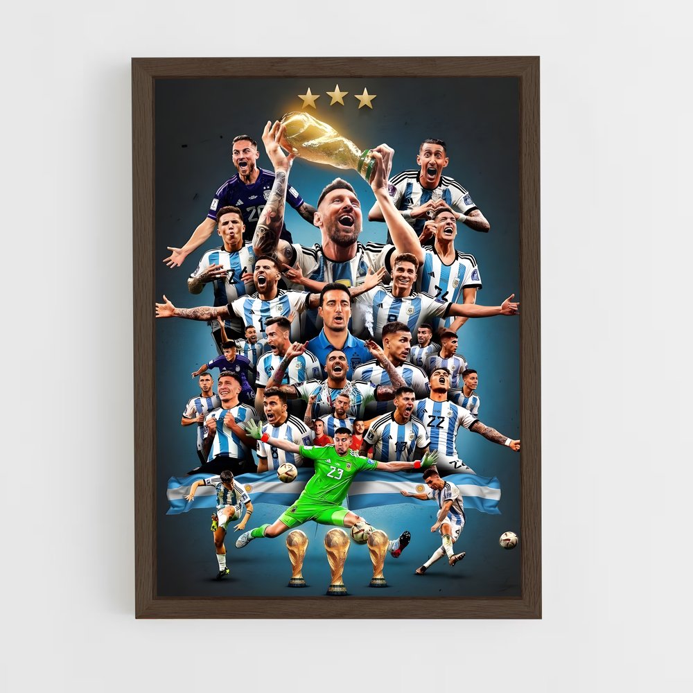 ap-argentina national football team-5 cadre Bois foncé