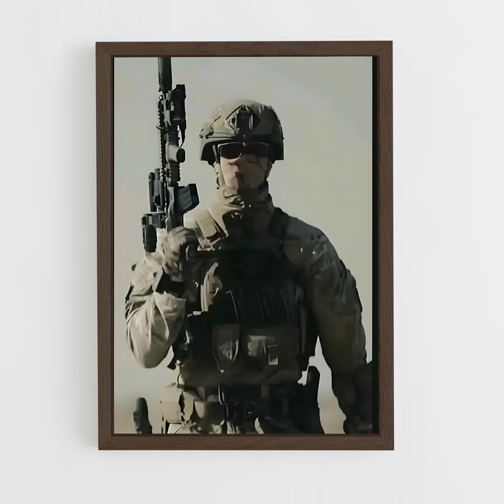 ap-army soldier-5 cadre Bois foncé