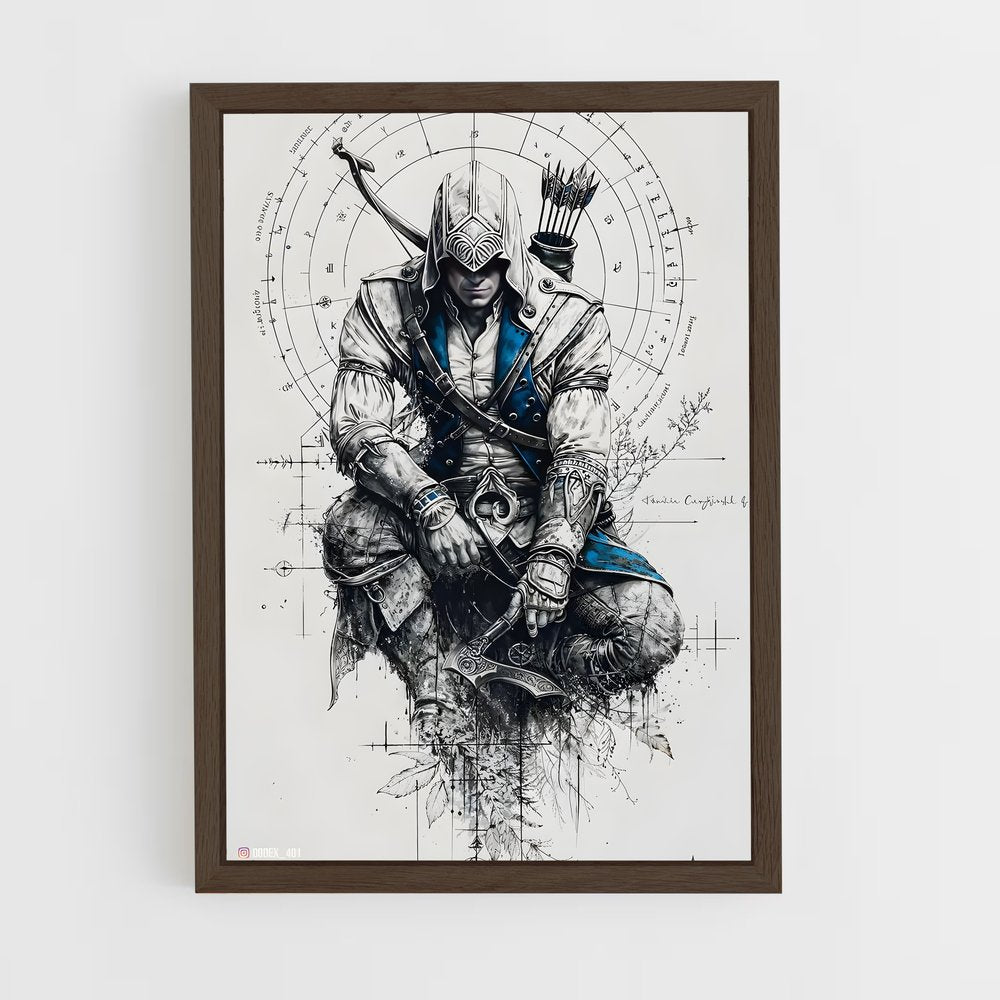 ap-assassins creed-1 cadre Bois foncé