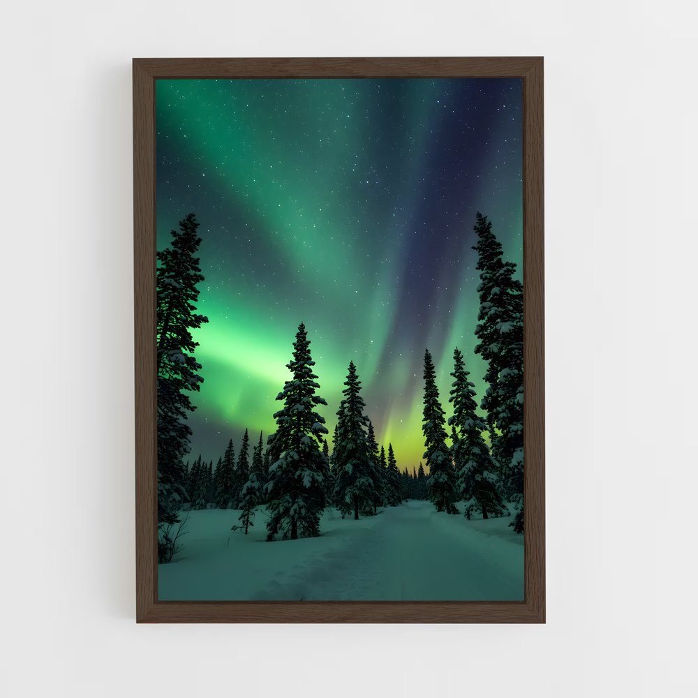ap-aurora borealis-31 cadre Bois foncé