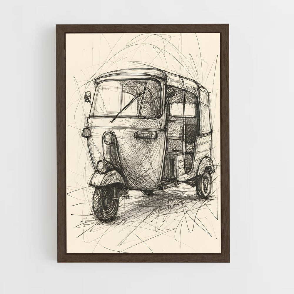 ap-auto rickshaw-3 cadre Bois foncé