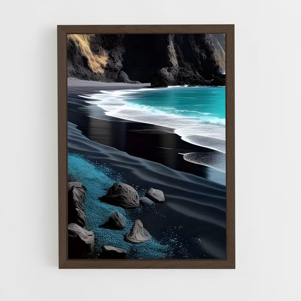 ap-black sand beach-4 cadre Bois foncé