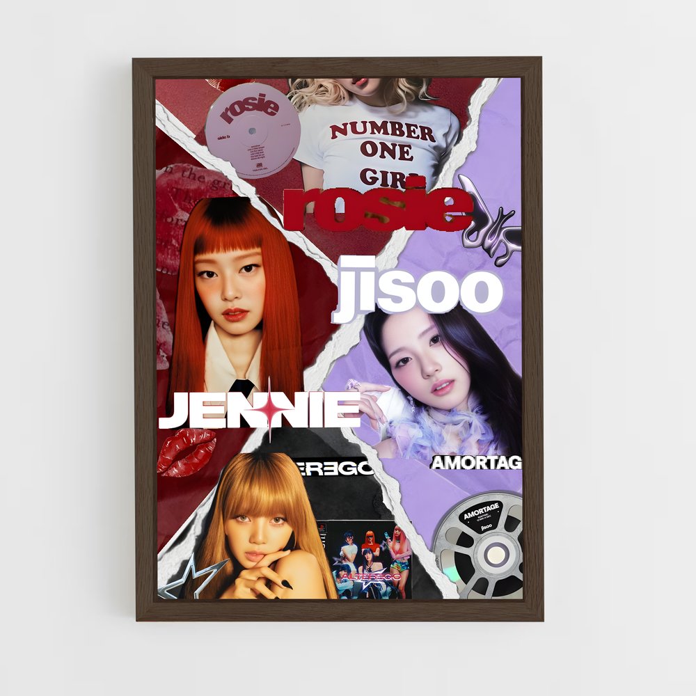 ap-blackpink-8 cadre Bois foncé