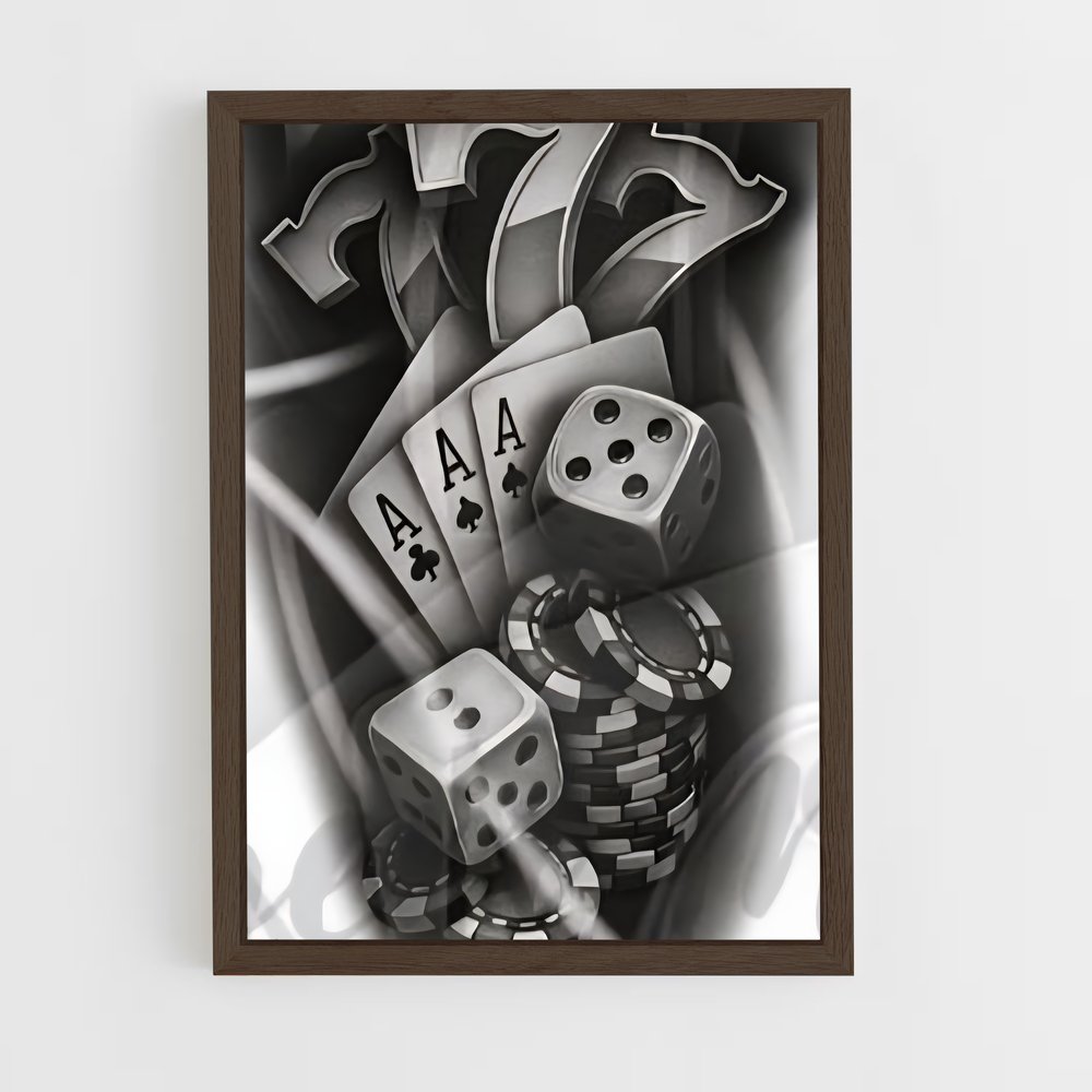 ap-casino chips-8 cadre Bois foncé