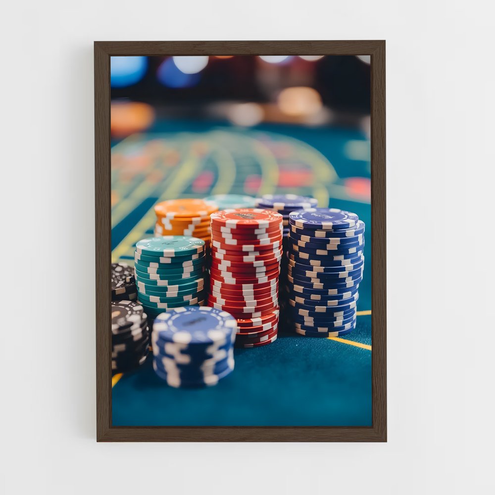 ap-casino chips-9 cadre Bois foncé