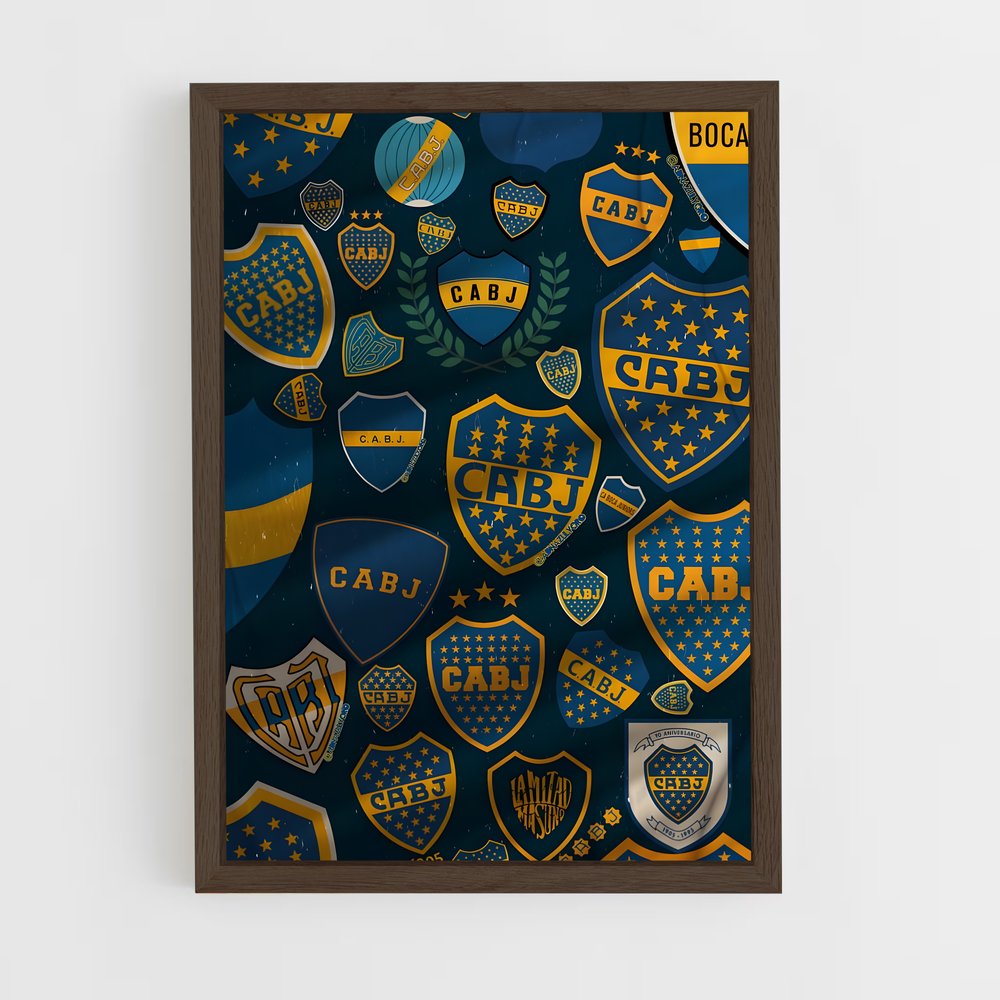 ap-club atletico boca juniors-5 cadre Bois foncé