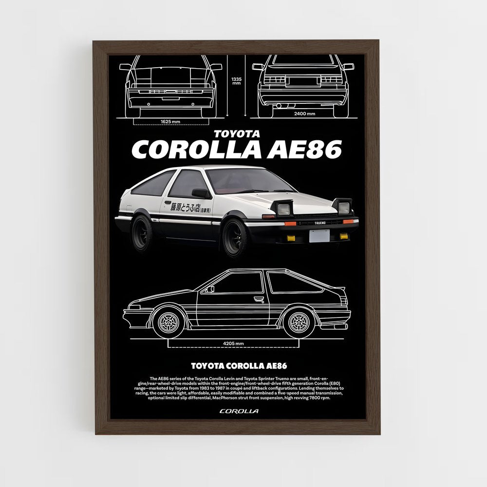 ap-corolla ae86-1 cadre Bois foncé