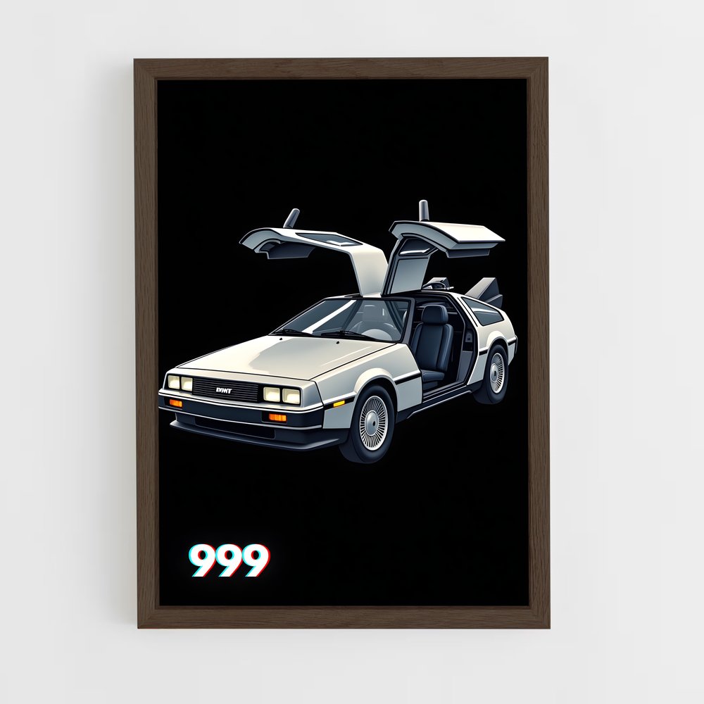 ap-delorean time machine-3 cadre Bois foncé