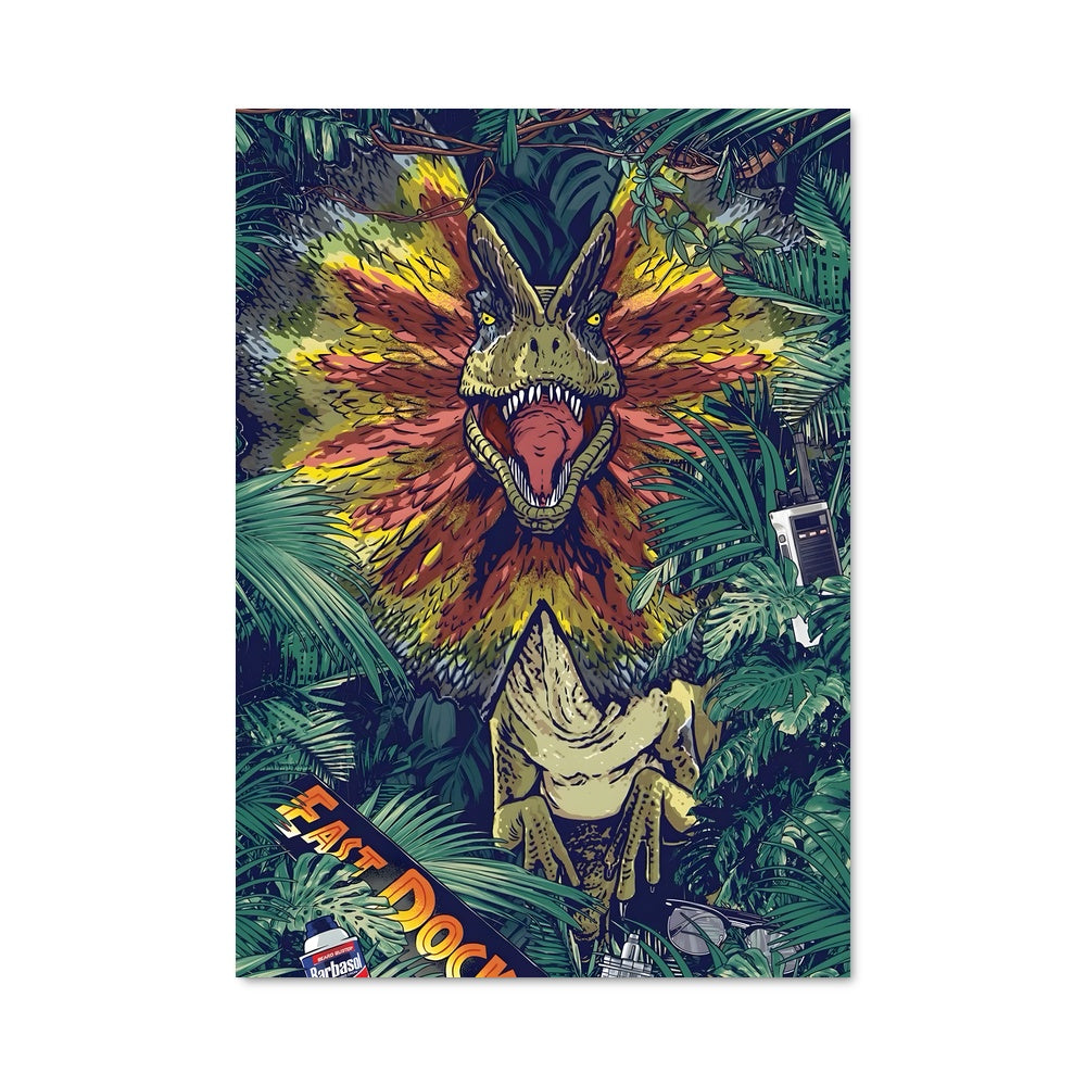 Poster Dilophosaurus en Décharge