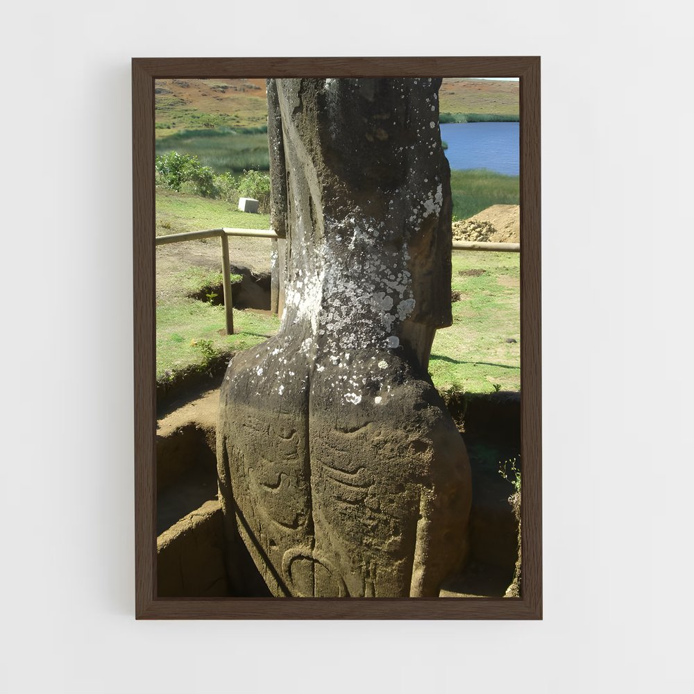 ap-easter island moai-12 cadre Bois foncé