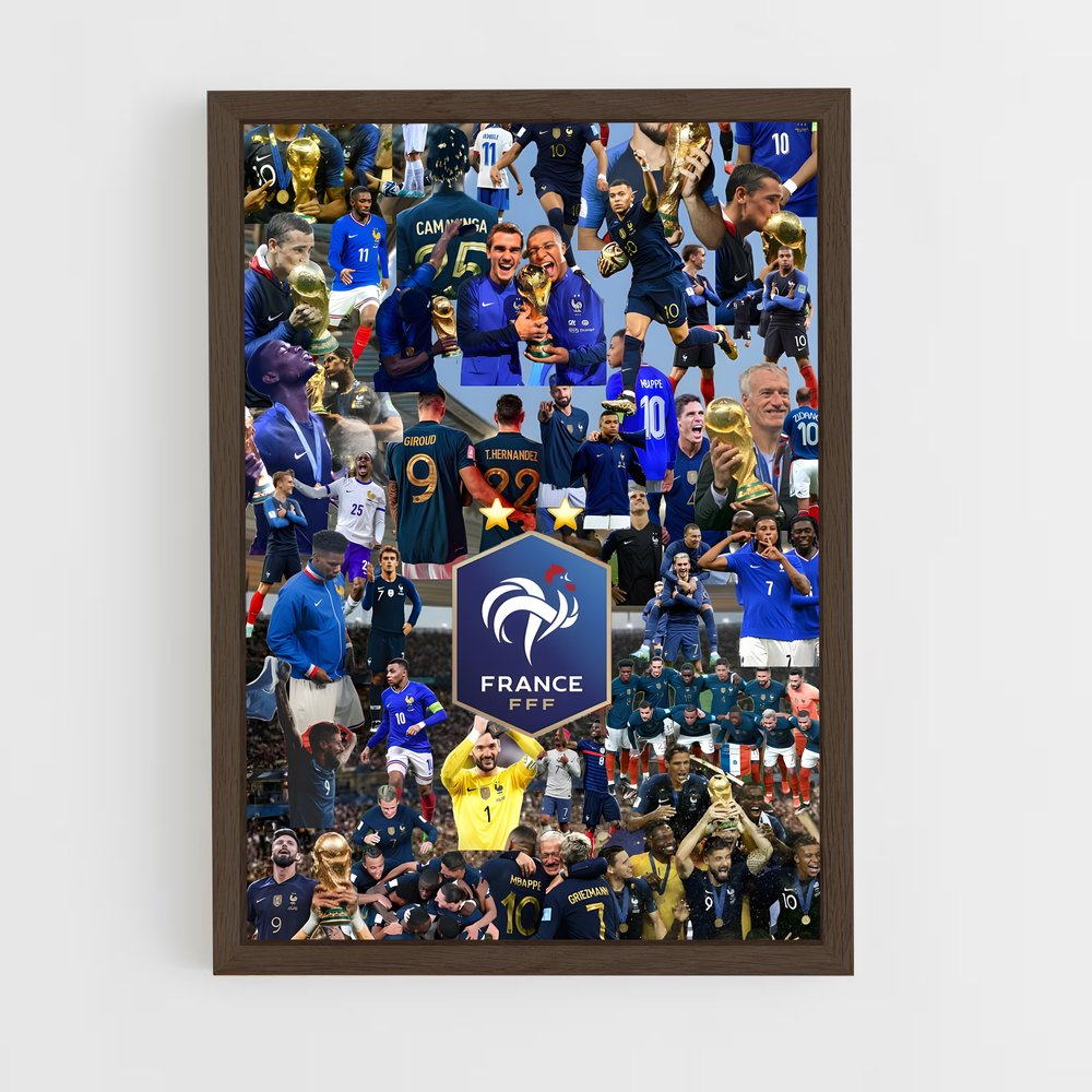 ap-france national football team-7 cadre Bois foncé