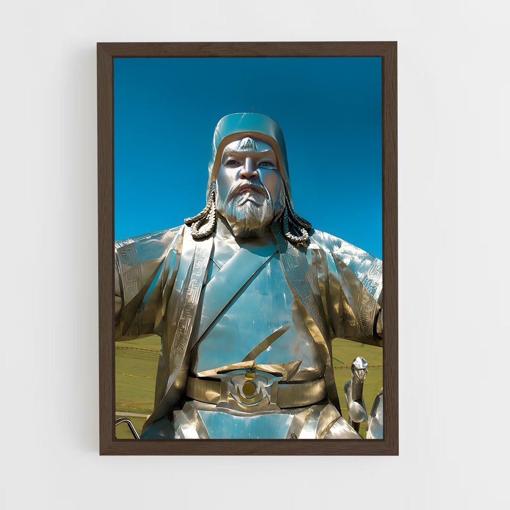 ap-genghis khan statue-1 cadre Bois foncé