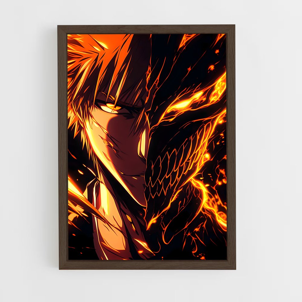 ap-ichigo kurosaki-3 cadre Bois foncé
