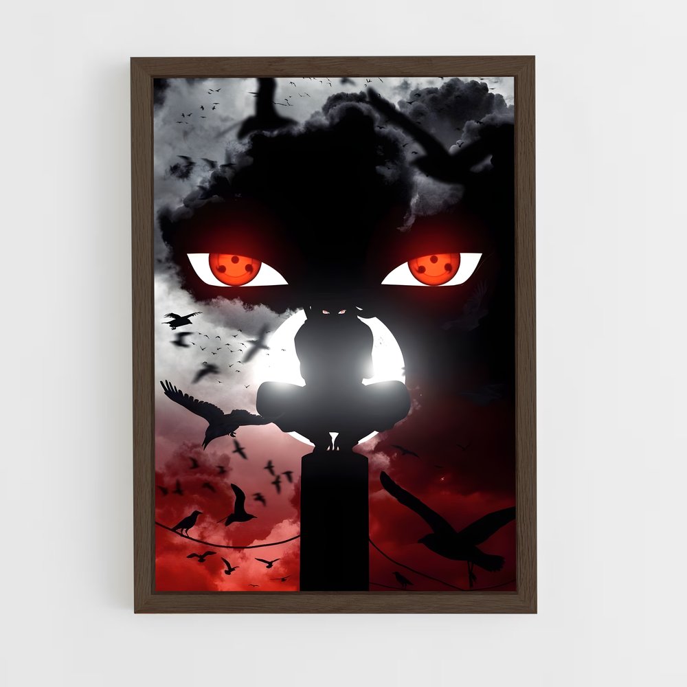 ap-itachi uchiha-3 cadre Bois foncé