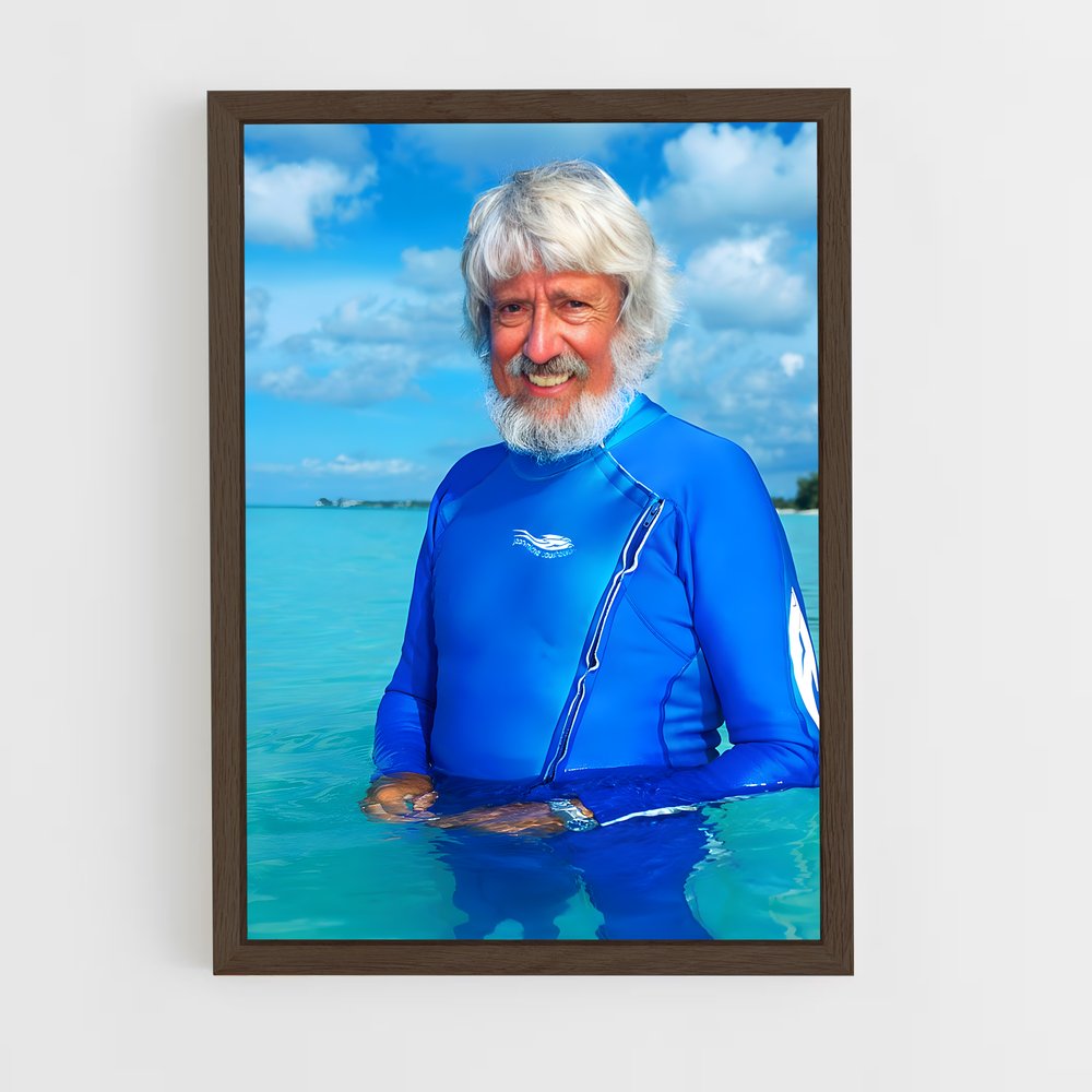 ap-jean-michel cousteau-1 cadre Bois foncé