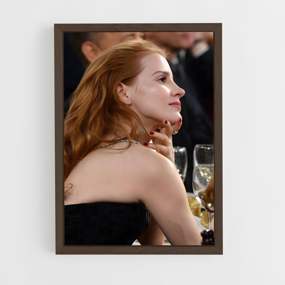 ap-jessica chastain-1 cadre Bois foncé