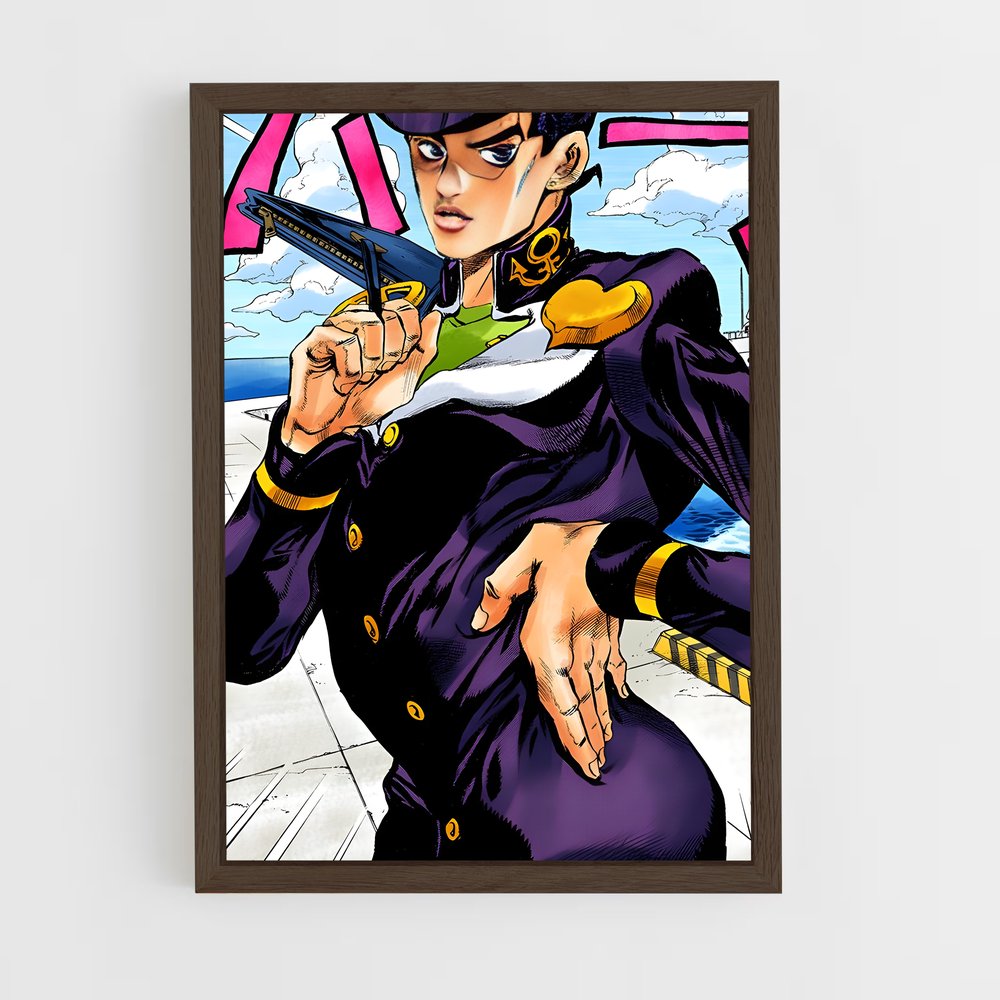 ap-josuke higashikata-1 cadre Bois foncé