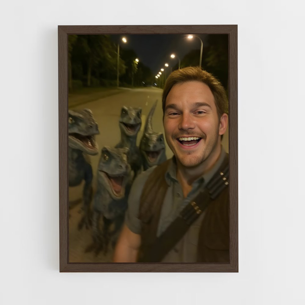 ap-jurassic park-1 cadre Bois foncé