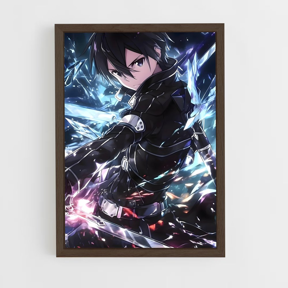 ap-kirito kazuto-3 cadre Bois foncé