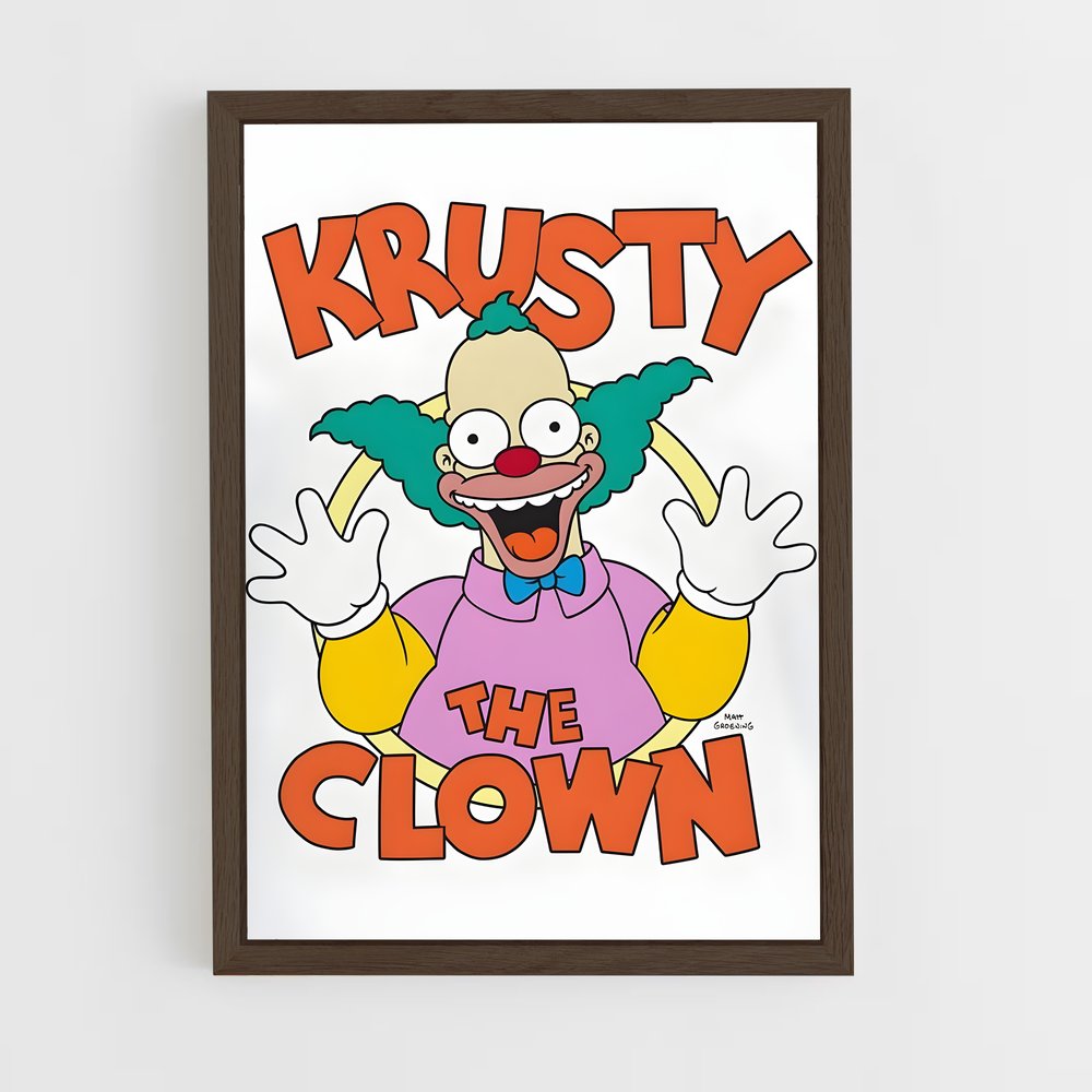 ap-krusty the clown-2 cadre Bois foncé