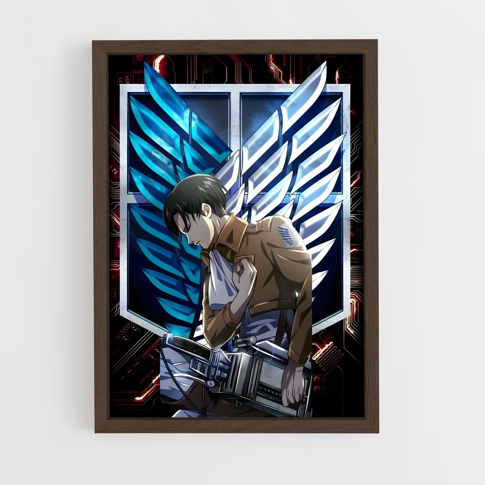ap-levi ackerman-11 cadre Bois foncé
