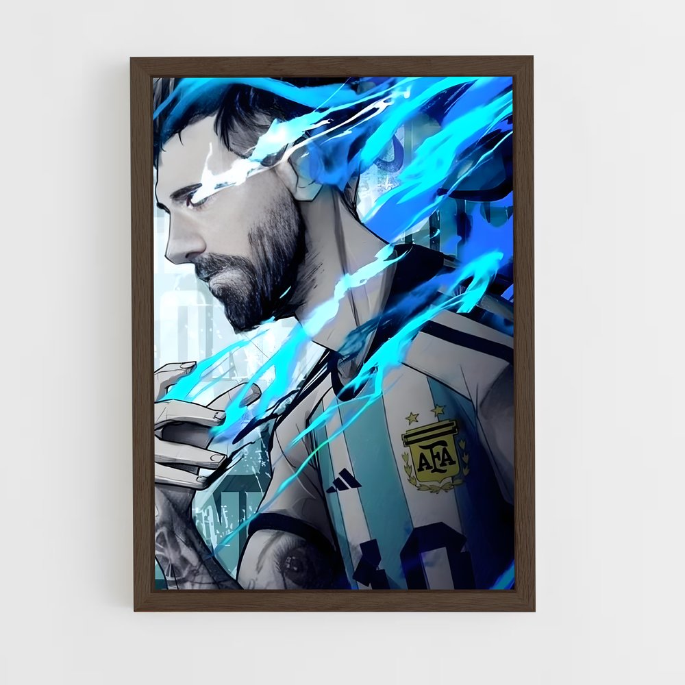 ap-lionel messi-11 cadre Bois foncé