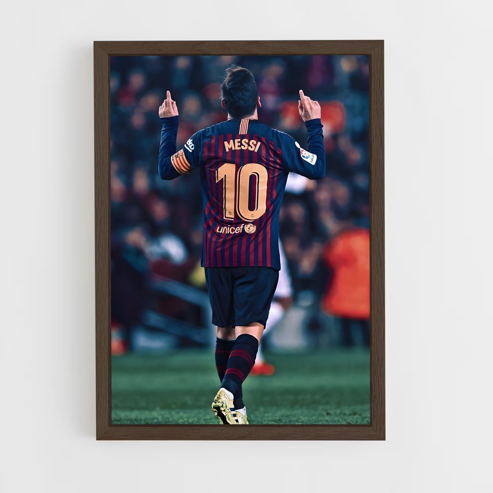ap-lionel messi-16 cadre Bois foncé