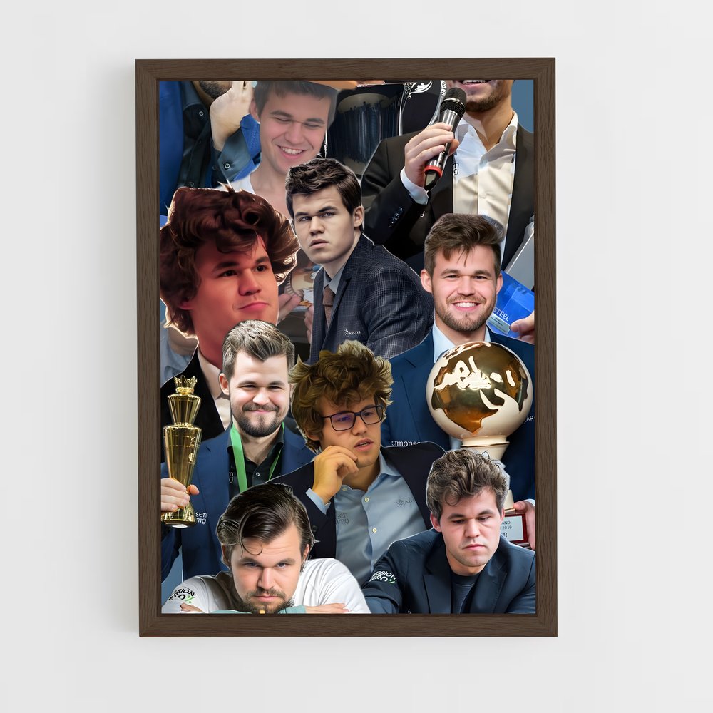ap-magnus carlsen-4 cadre Bois foncé