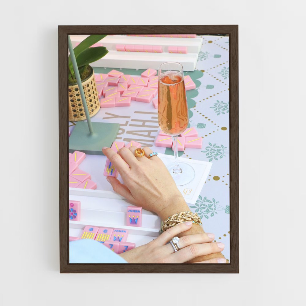ap-mahjong-3 cadre Bois foncé