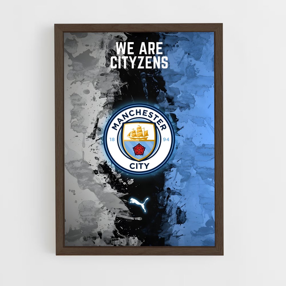 ap-manchester city fc-1 cadre Bois foncé