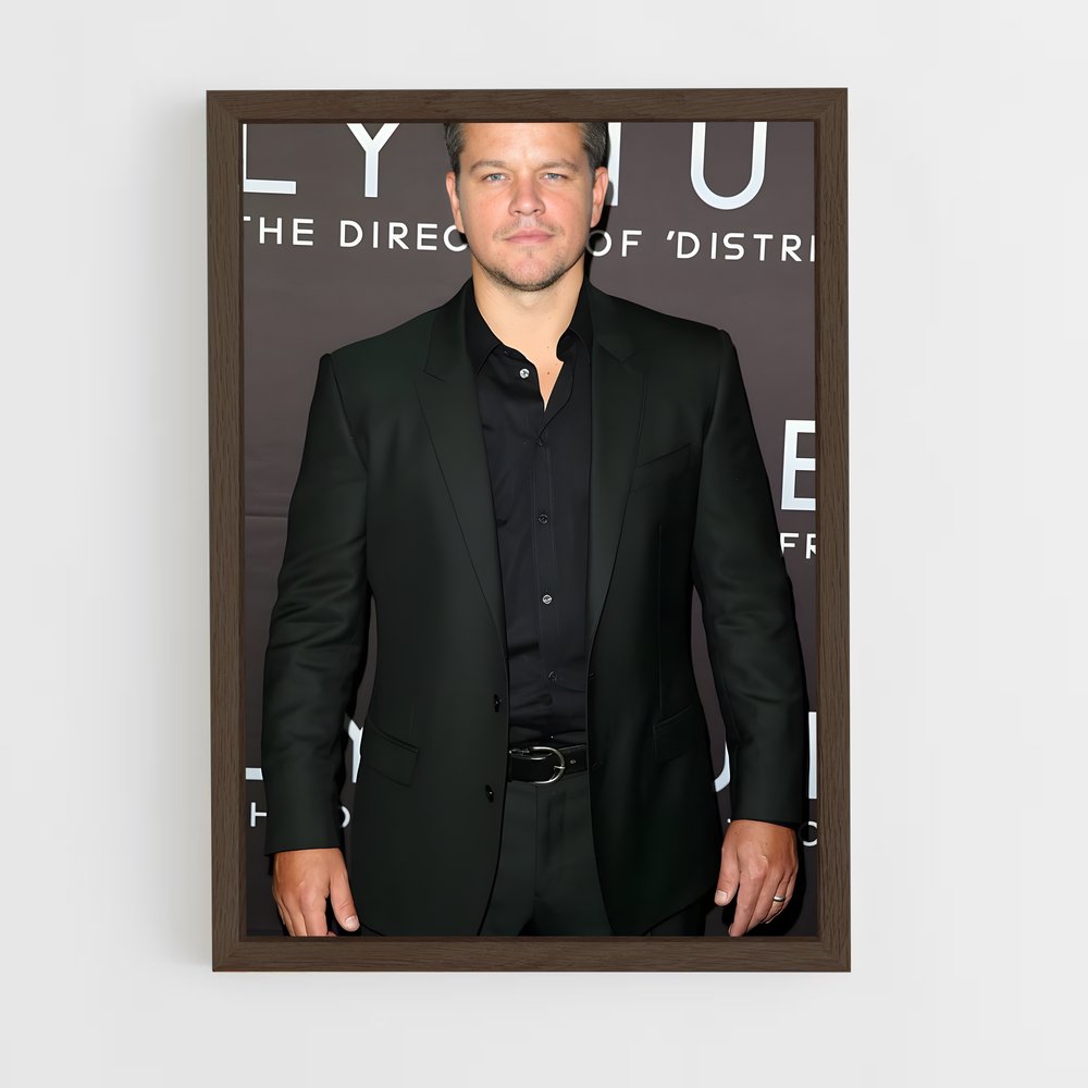 ap-matt damon-5 cadre Bois foncé
