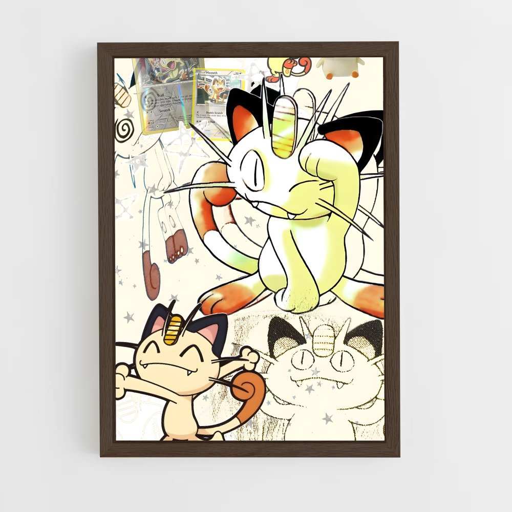 ap-meowth-2 cadre Bois foncé