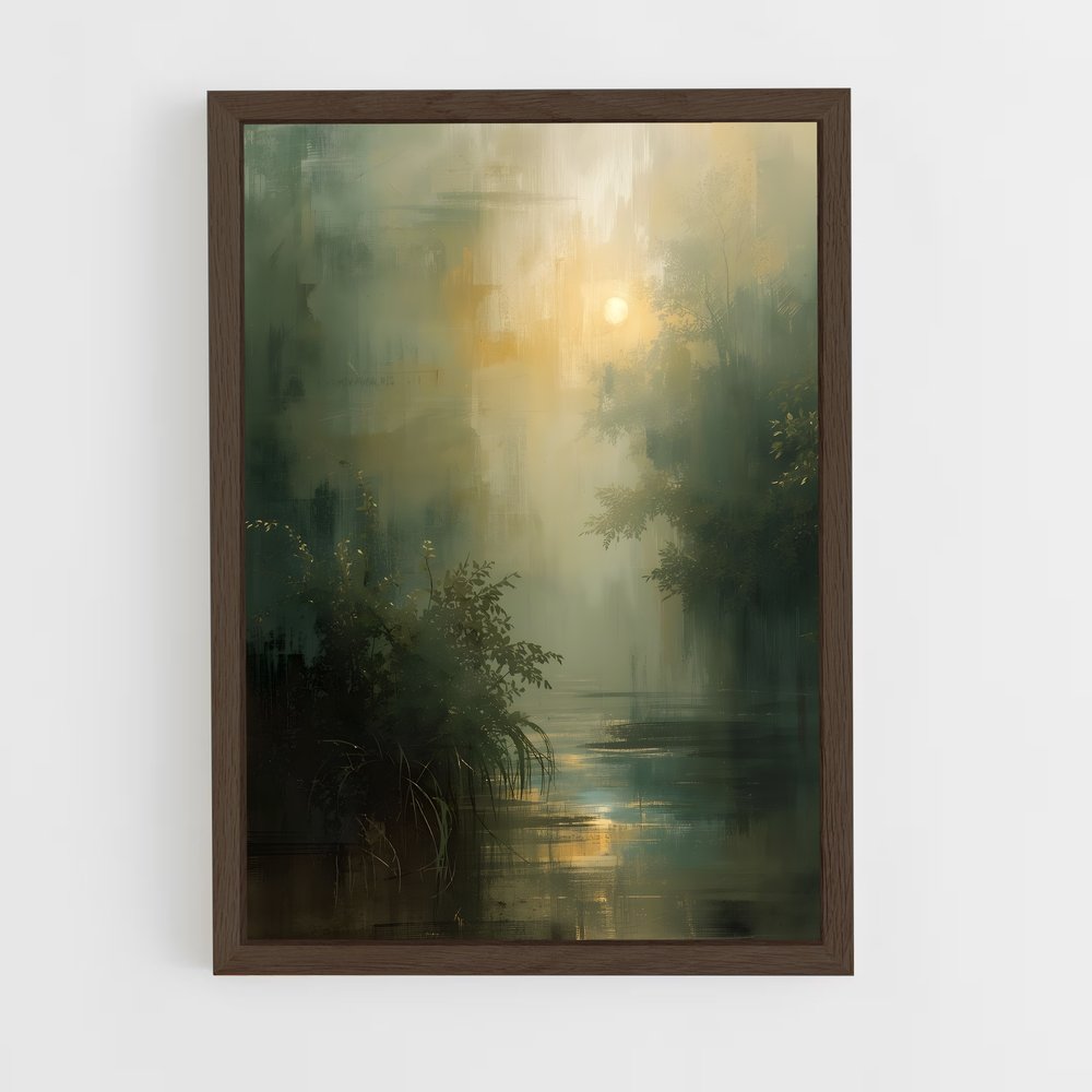 ap-oil painting-2 cadre Bois foncé