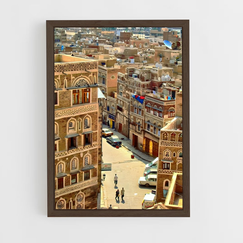 ap-old city sanaa-3 cadre Bois foncé