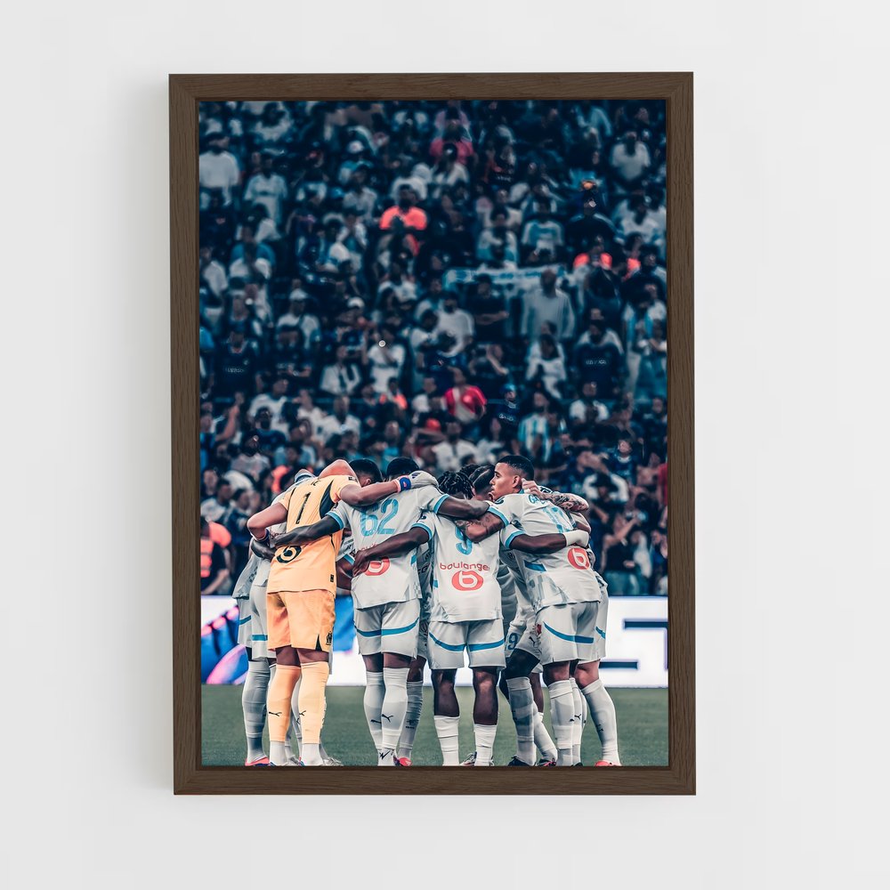 ap-olympique de marseille-13 cadre Bois foncé