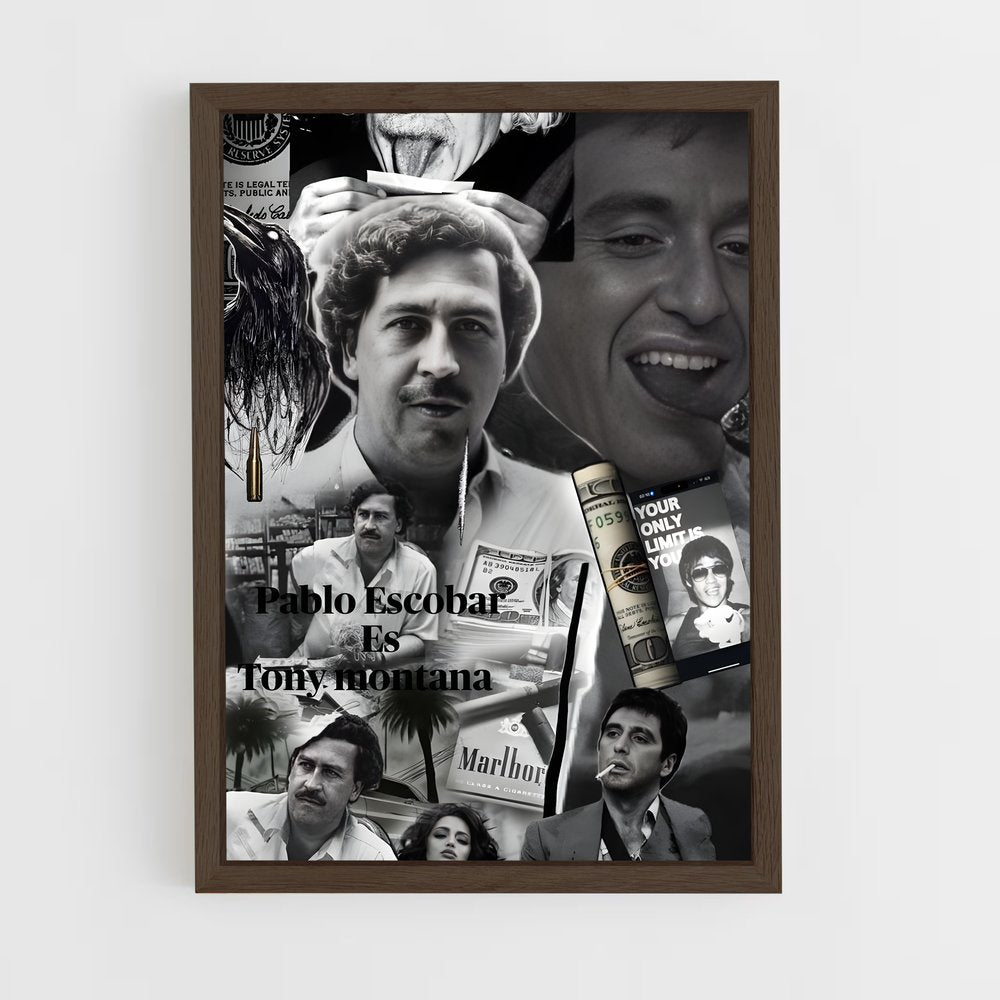 ap-pablo escobar-9 cadre Bois foncé