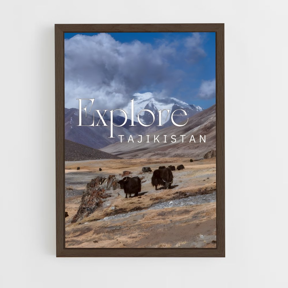 ap-pamir mountains-6 cadre Bois foncé