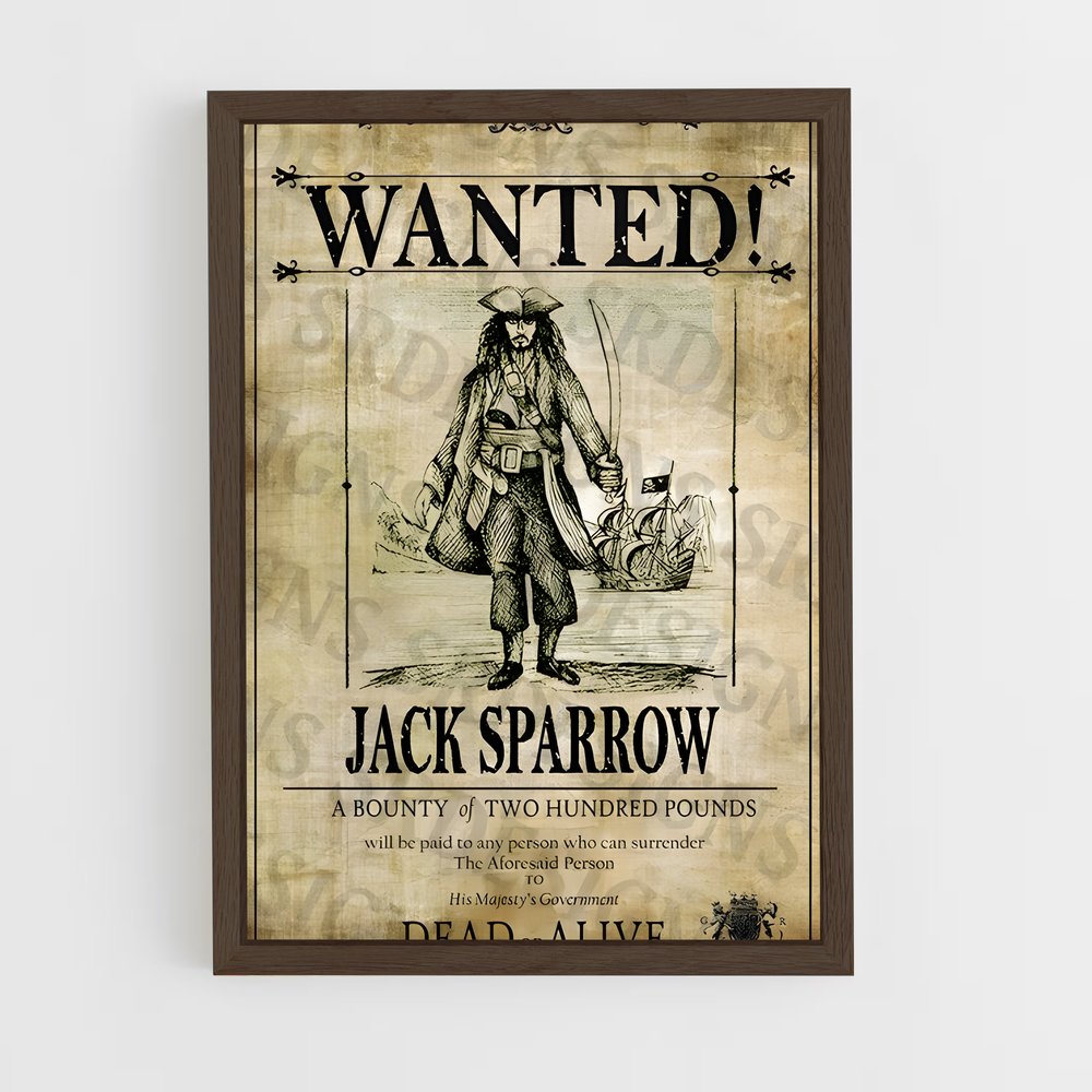 ap-pirates of the caribbean-8 cadre Bois foncé