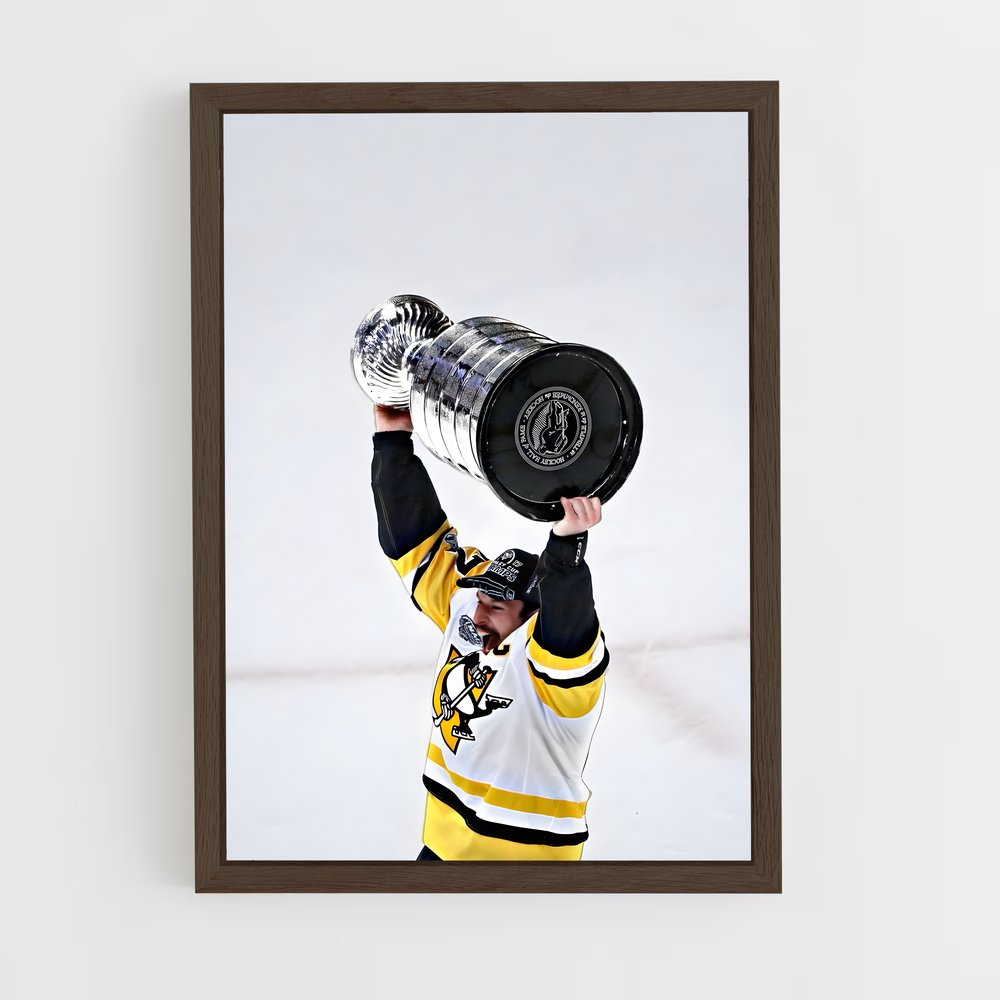 ap-pittsburgh penguins-3 cadre Bois foncé