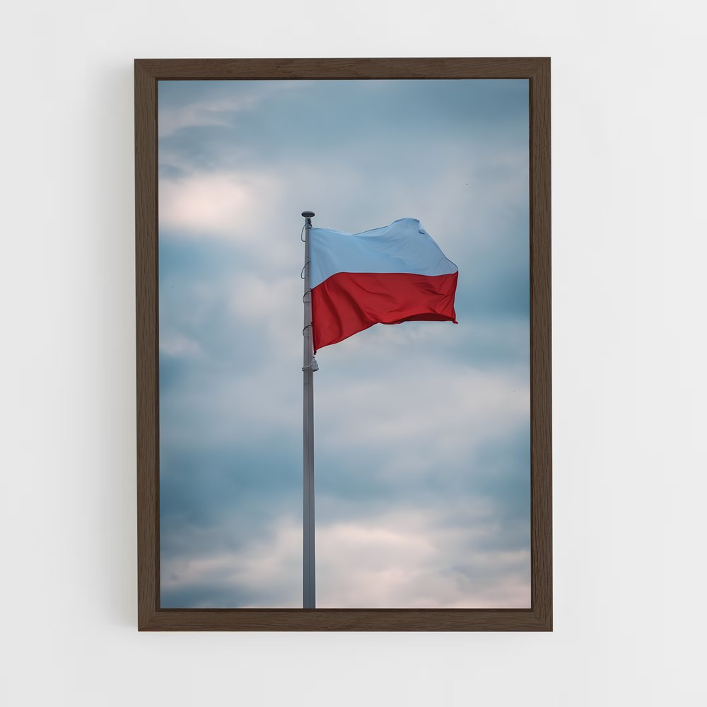 ap-poland flag-1 cadre Bois foncé