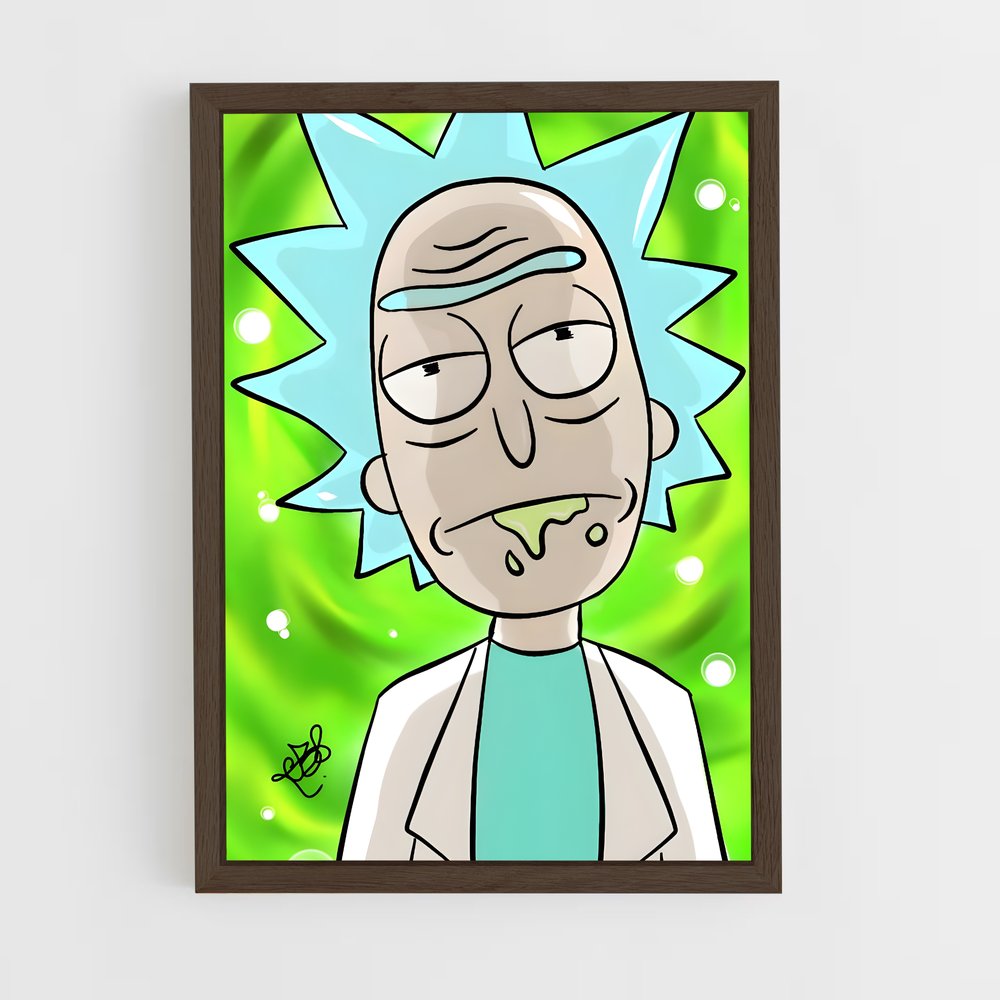 ap-rick and morty-6 cadre Bois foncé