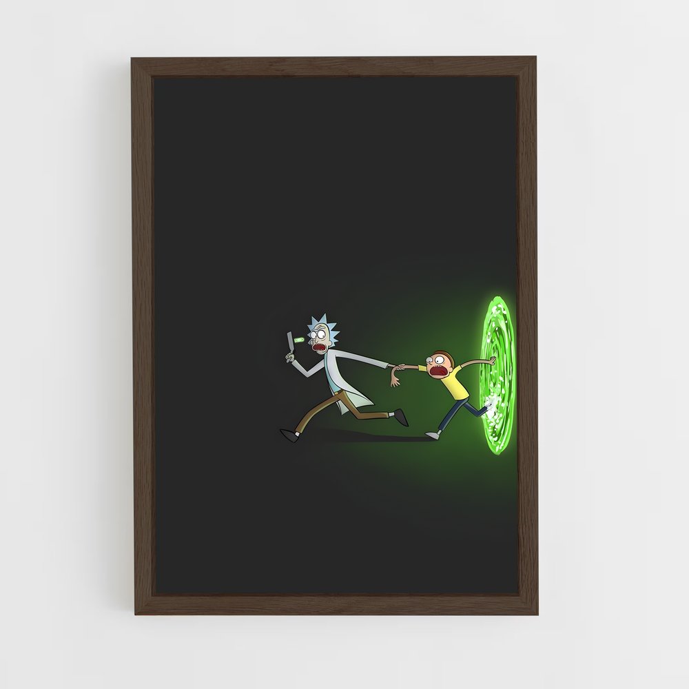 ap-rick and morty-7 cadre Bois foncé