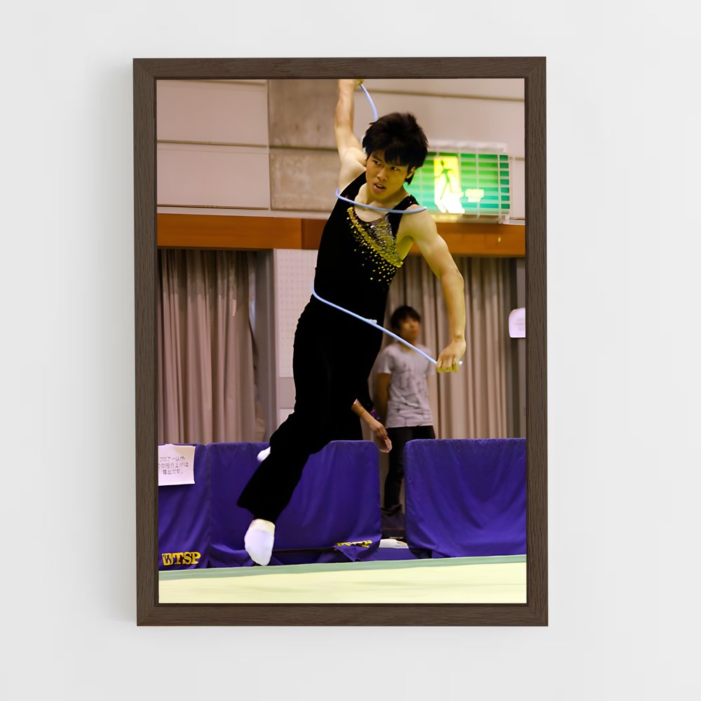 ap-rope rhythmic gymnastics-7 cadre Bois foncé