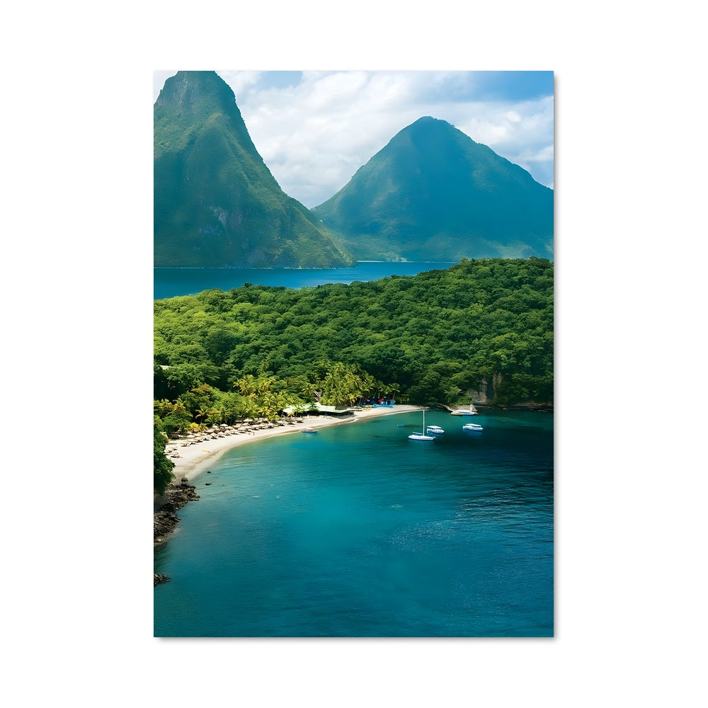 Poster Les Pitons de Sainte-Lucie