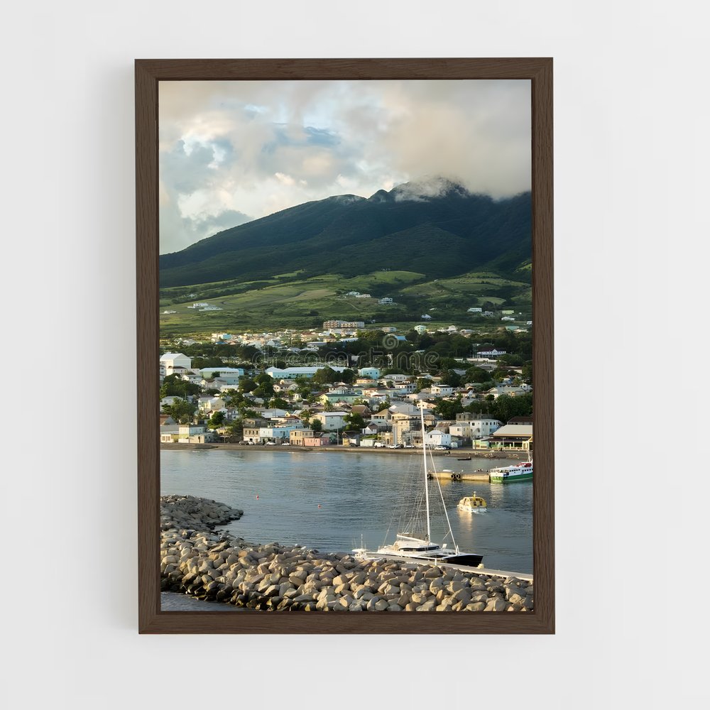ap-saint kitts and nevis-10 cadre Bois foncé