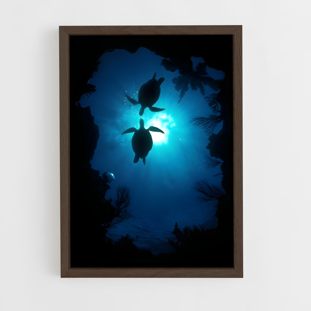ap-sea turtle-10 cadre Bois foncé