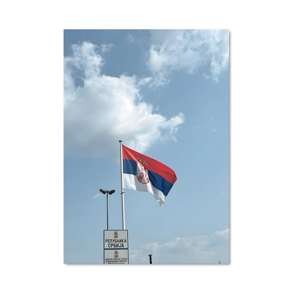 Poster Drapeau de la Serbie
